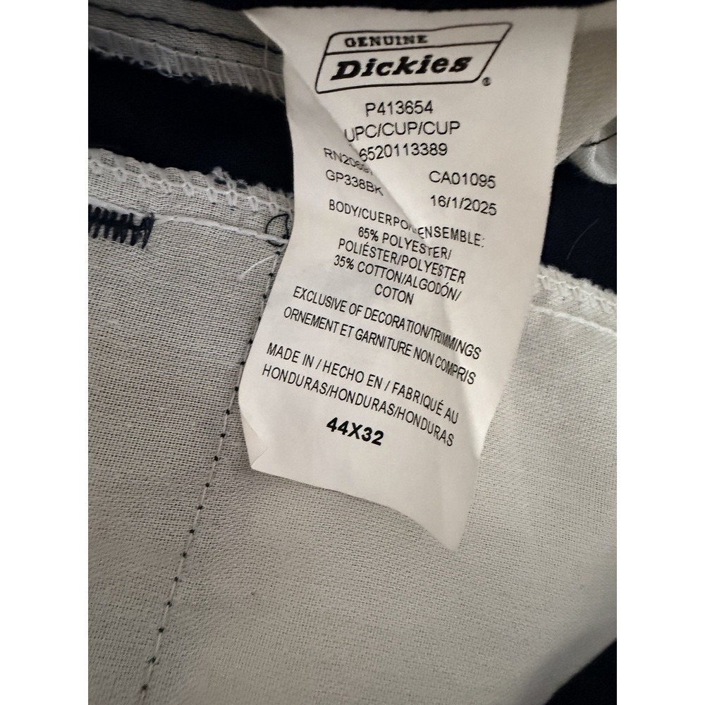 Dickies Cargo Work Pants Mens 44x32 Black Loose Fit Multi-Pocket - Picture 2 of 4